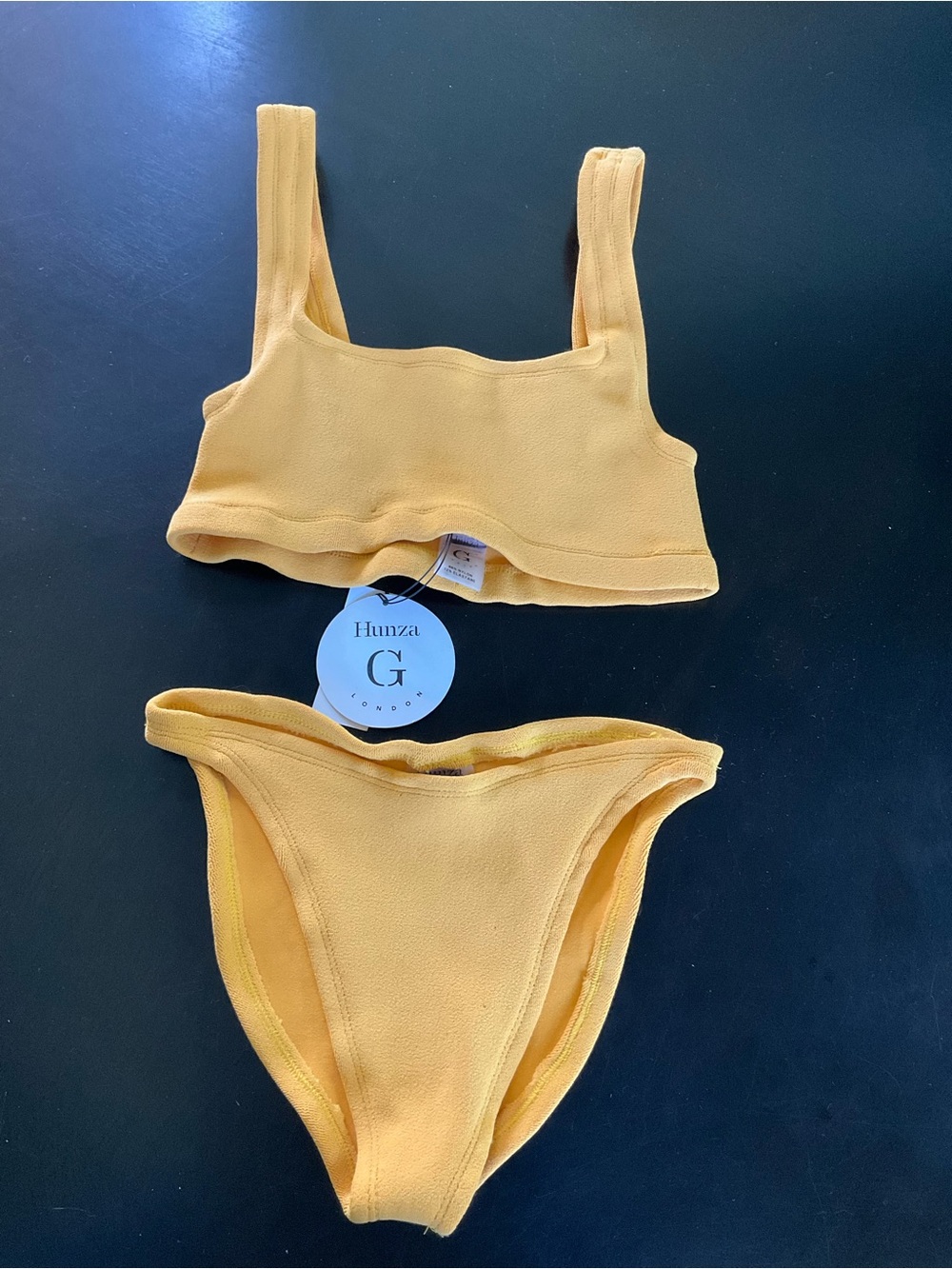 Hunza G Yellow Ribbed Two-Piece Bikini